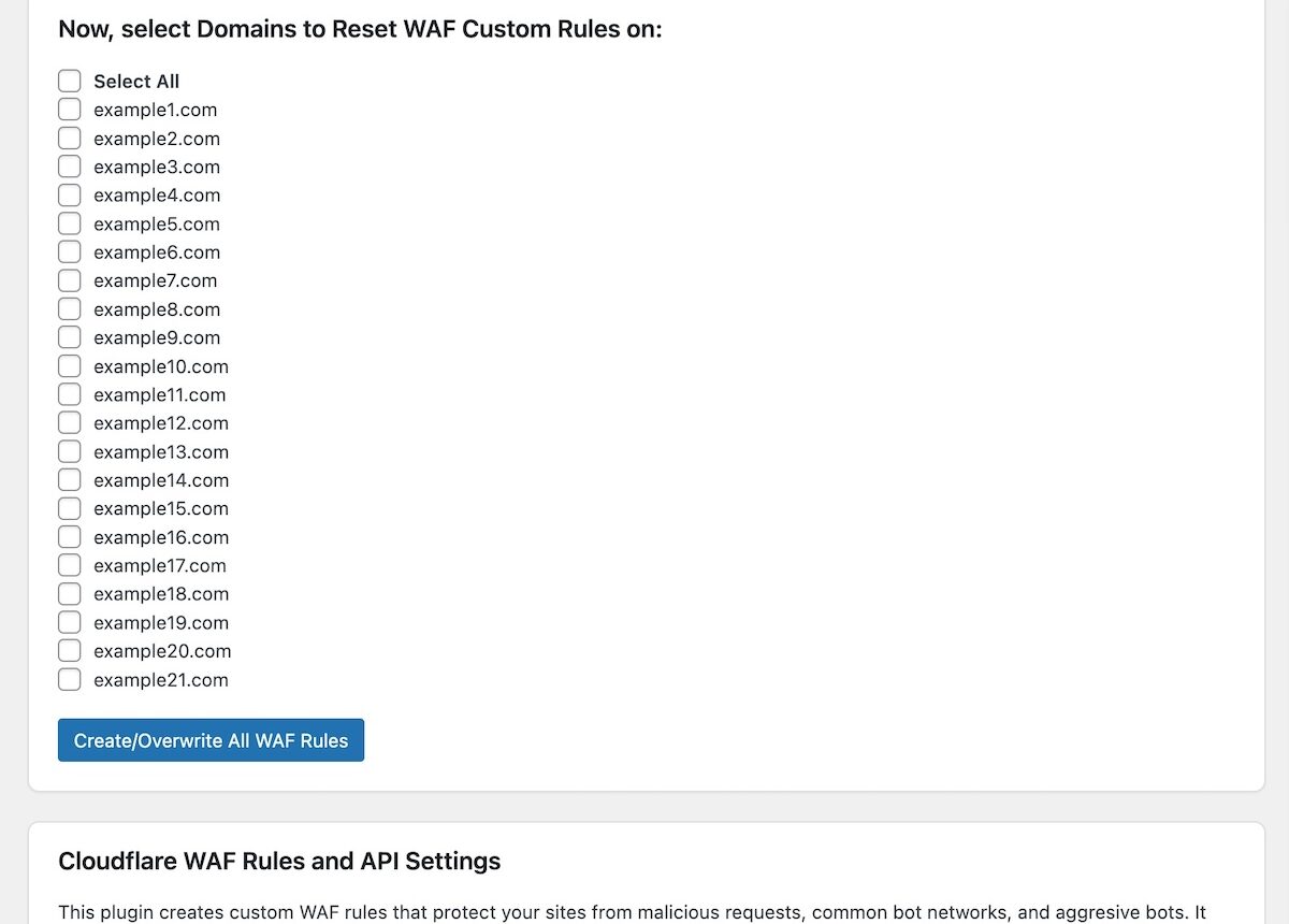 Cloud Maestro Domain Checkbox Selection Screenshot