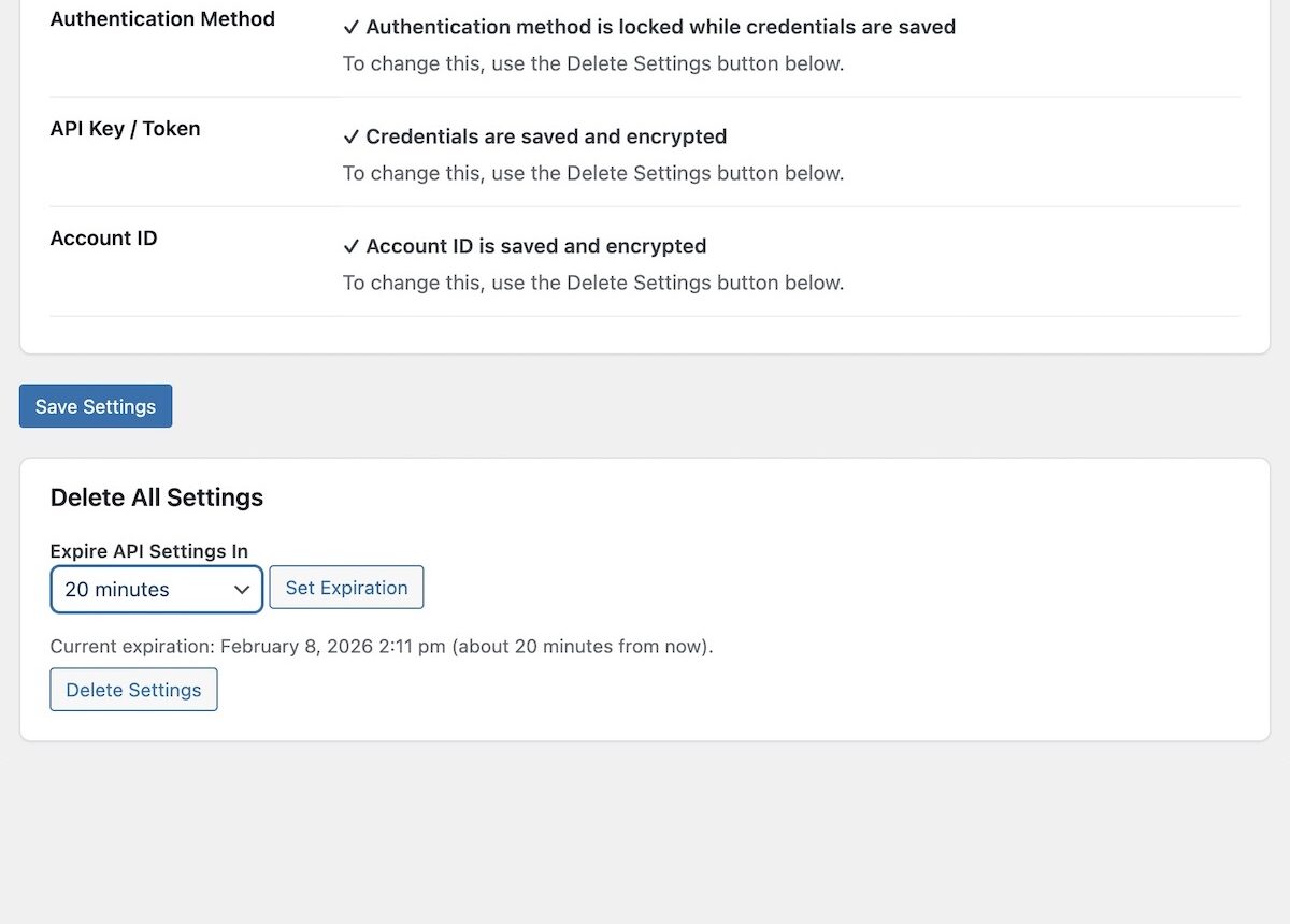 API Token Encrypted with Expiration Timer